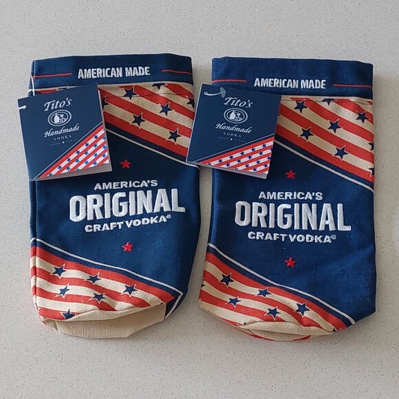 NEW - Tito's Set of 2 Canvas Craft Vodka Drawstring Bags - Picture 1 of 9